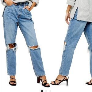 TOPSHOP Ripped Dad Jeans